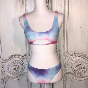 ZAFUL Sherbet Colors Peek a Boo Top Bikini Size 4 NWOT